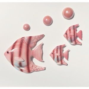 Vintage Mid Century Ceramic Fish Wall Plaques Set